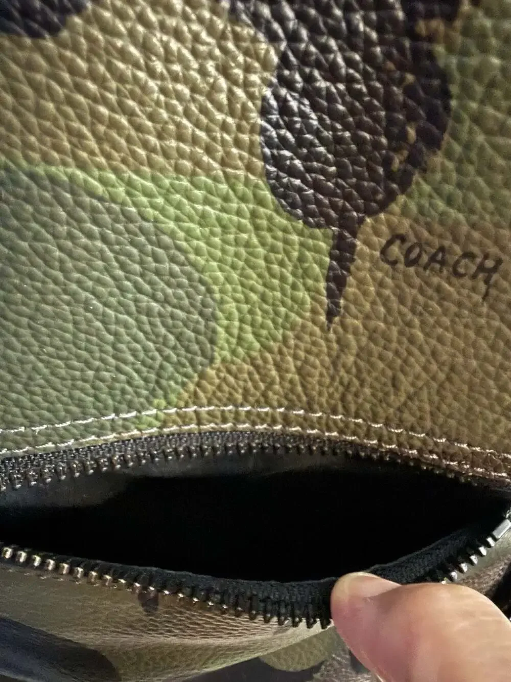 COACH Campus Pack in Printed Pebble Leather Green Camo